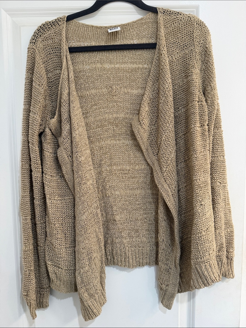 Vero Moda Beige Open-Front Knit Cardigan
